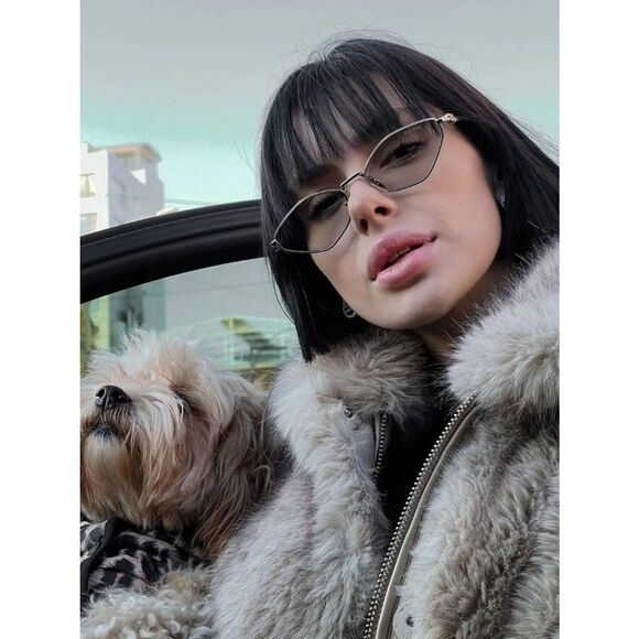 NEW Miu Miu MU56ZS ZVN50K REGARD Pale Gold Grey Geometric Unisex Sunglasses